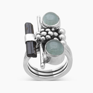 925 Sterling Silver Tourmaline Women Rings