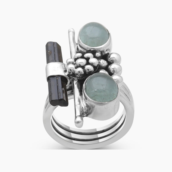 925 Sterling Silver Tourmaline Women Rings