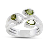 Peridot Gemstone Sterling Silver Ring