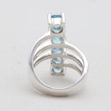 925 Sterling Silver Five-Stone Blue Topaz Rings