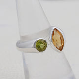 Amethyst and Citrine 925 Sterling Silver Ring