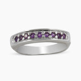 Natural Amethyst Silver Rings