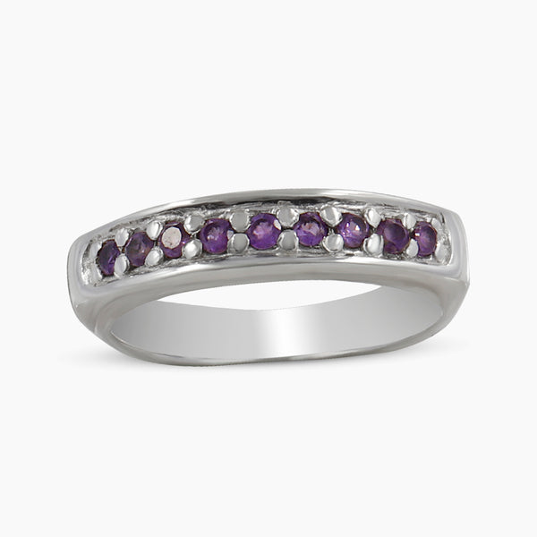 Natural Amethyst Silver Rings