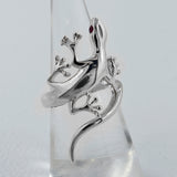 Walking Lizard Wrap 925 Sterling Silver Ring