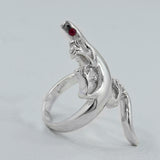 Walking Lizard Wrap 925 Sterling Silver Ring