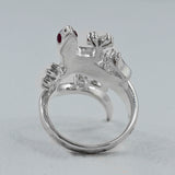 Walking Lizard Wrap 925 Sterling Silver Ring