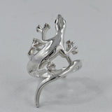 Walking Lizard Wrap 925 Sterling Silver Ring