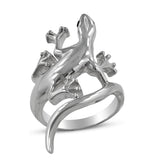 Walking Lizard Wrap 925 Sterling Silver Ring