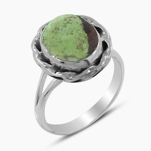 Natural Gaspeite Silver Rings