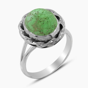 Natural Gaspeite Silver Rings