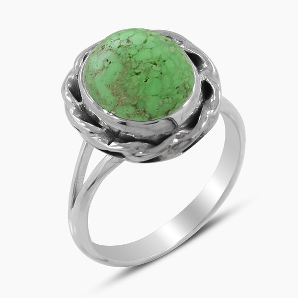 Natural Gaspeite Silver Rings