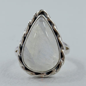 925 Sterling Silver Rainbow Moonstone Rings