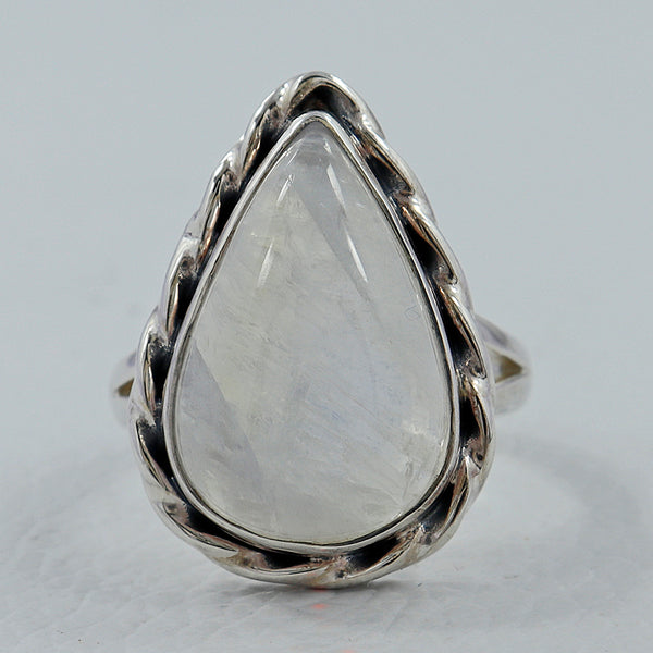925 Sterling Silver Rainbow Moonstone Rings