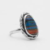 Rainbow Calsilica Silver Rings