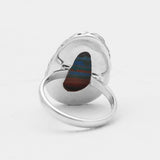 Rainbow Calsilica Silver Rings
