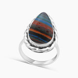 Rainbow Calsilica Silver Rings