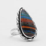 Rainbow Calsilica Silver Rings