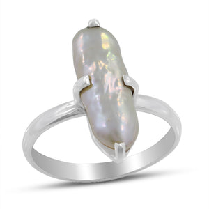 925 Silver Natural Pearl Ring