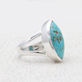 Natural Rainbow Moonstone Silver Rings