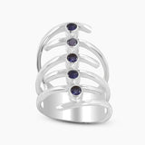 Amethyst Spiral Silver Rings