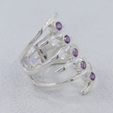 Mystic Quartz Spiral Silver Ring