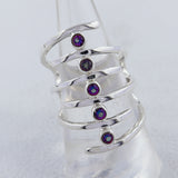 Mystic Quartz Spiral Silver Ring