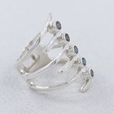 Mystic Quartz Spiral Silver Ring