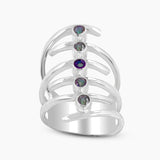 Amethyst Spiral Silver Rings