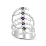 Mystic Quartz Spiral Silver Ring