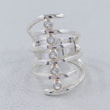 Mystic Quartz Spiral Silver Ring