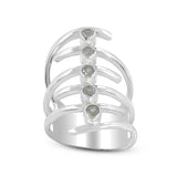 Mystic Quartz Spiral Silver Ring