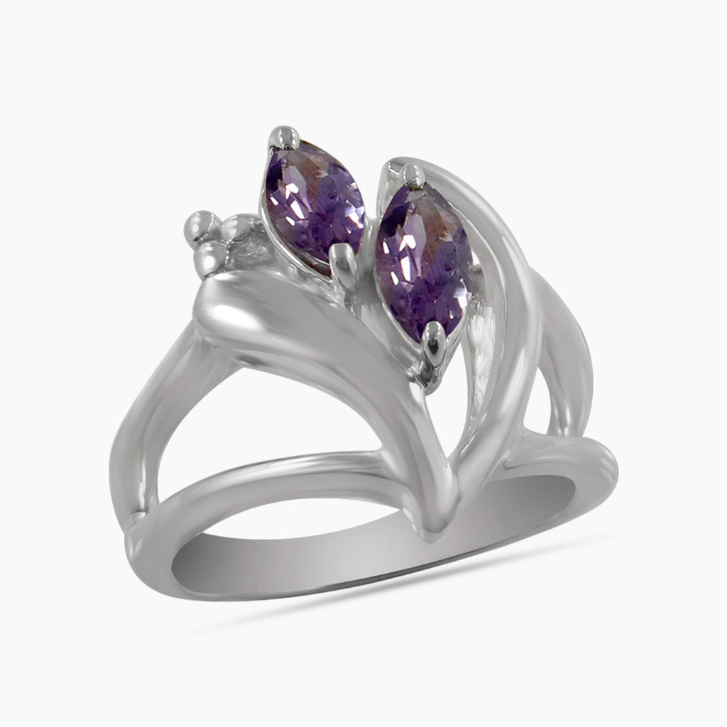 Amethyst Silver Rings
