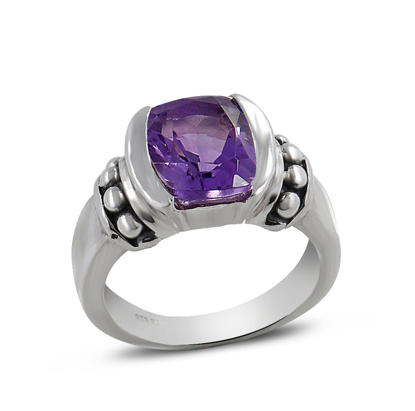 Natural Yellow Citrine Silver Rings