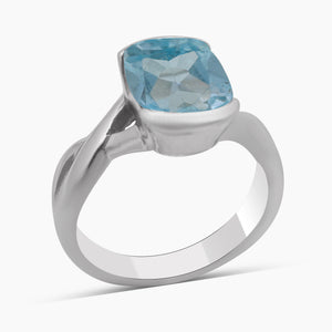 Blue Topaz Silver Rings