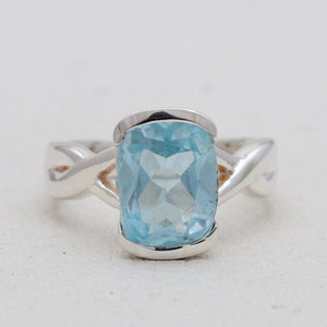 Blue Topaz Silver Rings