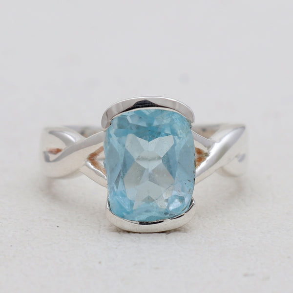 Blue Topaz Silver Rings