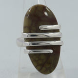 Spider Web Jasper Gemstone Silver Ring