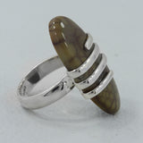 Spider Web Jasper Gemstone Silver Ring