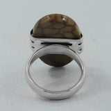 Spider Web Jasper Gemstone Silver Ring