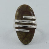 Spider Web Jasper Gemstone Silver Ring