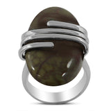 Spider Web Jasper Gemstone Silver Ring