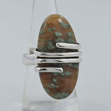 Spider Web Jasper Gemstone Silver Ring