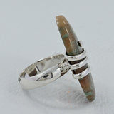 Spider Web Jasper Gemstone Silver Ring