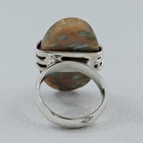 Spider Web Jasper Gemstone Silver Ring