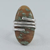 Spider Web Jasper Gemstone Silver Ring