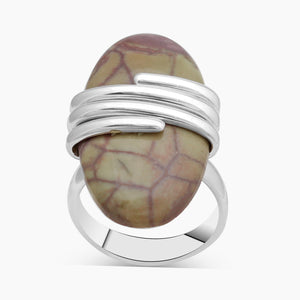 Spiderweb jasper Silver Rings