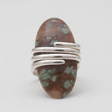 Spiderweb Jasper Silver Rings