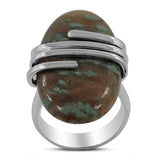 Spider Web Jasper Gemstone Silver Ring