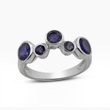 Natural Iolite Silver Rings