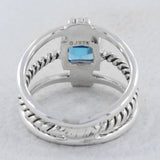 Swiss Blue Topaz Silver Ring